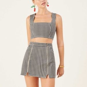 Reformation Jeannie Gingham Two-Piece (NWT)